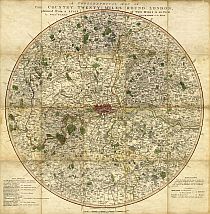 A Topographical Map Of The Country Twenty Miles Round London 1800