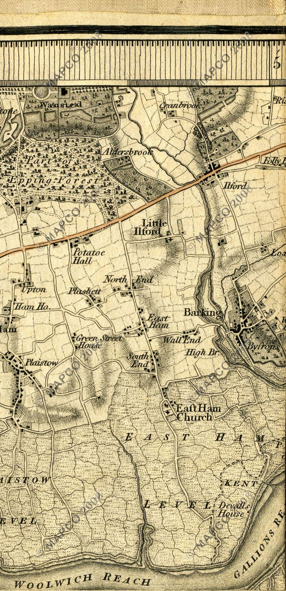 An Entirely New & Accurate Survey Of The County Of Kent, With Part Of The County Of Essex, by William Mudge, 1801.