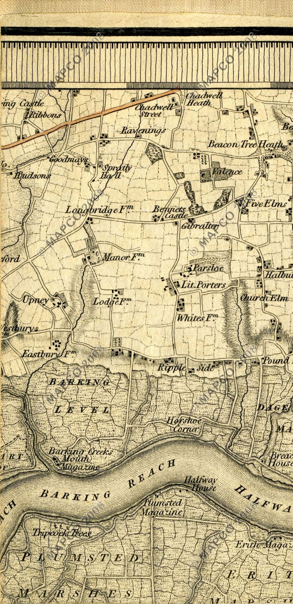 An Entirely New & Accurate Survey Of The County Of Kent, With Part Of The County Of Essex, by William Mudge, 1801.