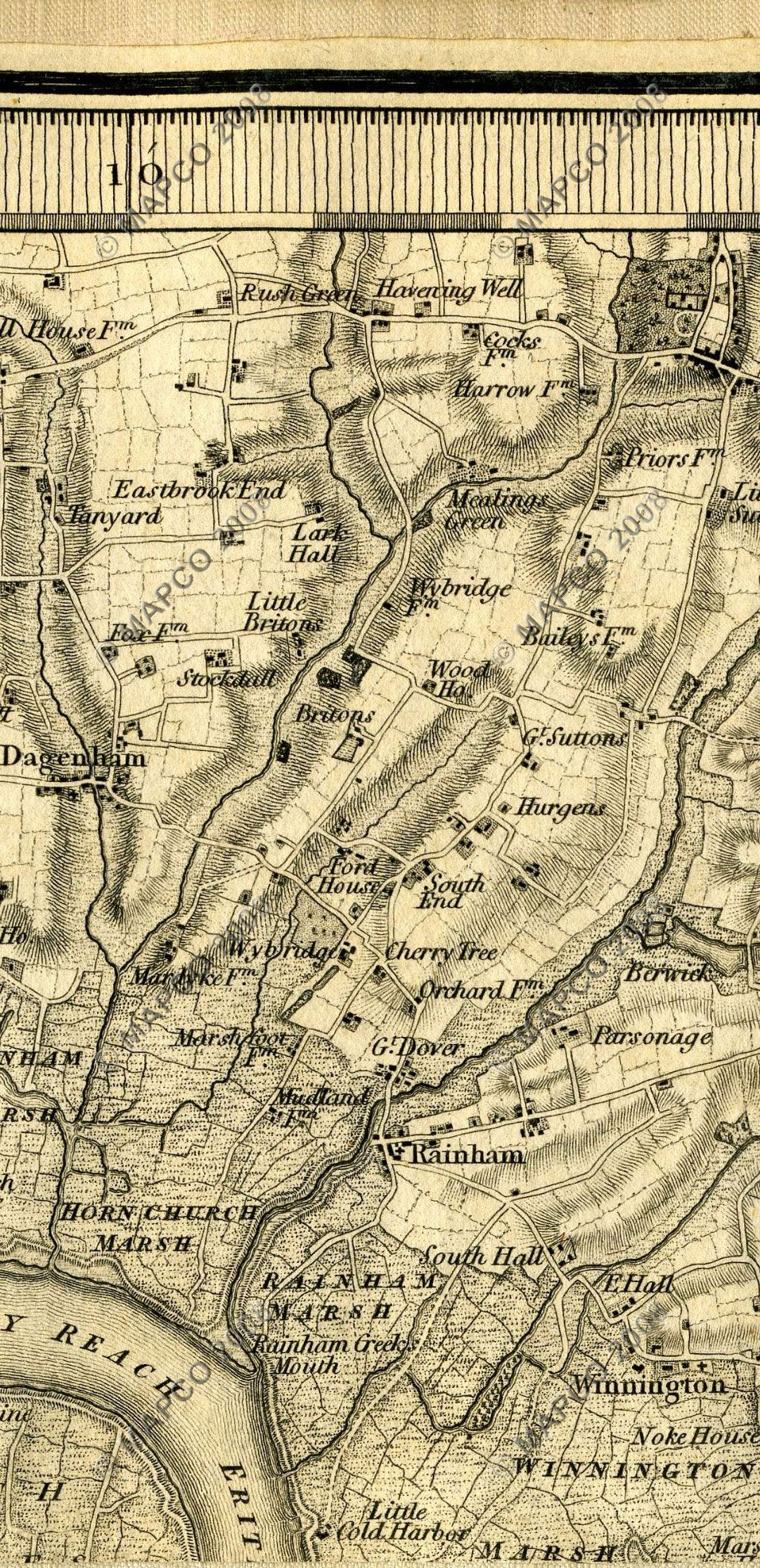 An Entirely New & Accurate Survey Of The County Of Kent, With Part Of The County Of Essex, by William Mudge, 1801.