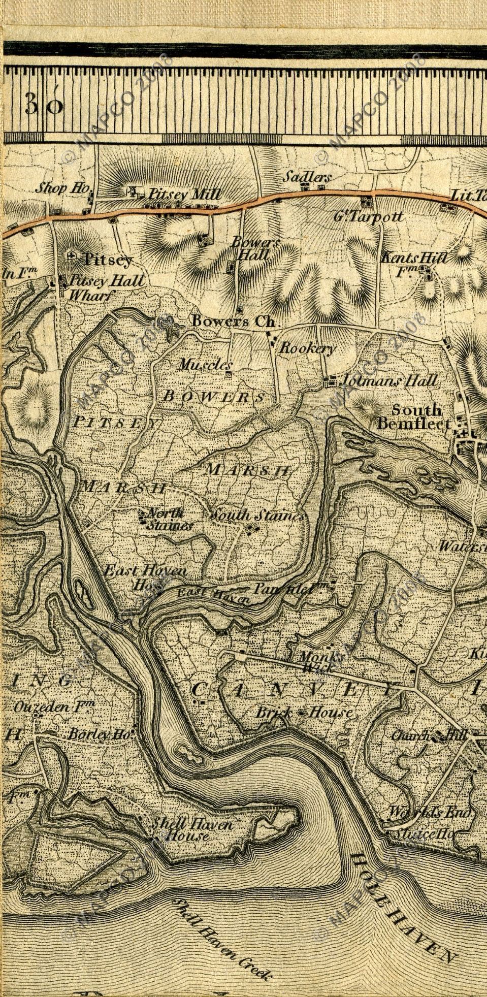 An Entirely New & Accurate Survey Of The County Of Kent, With Part Of The County Of Essex, by William Mudge, 1801.