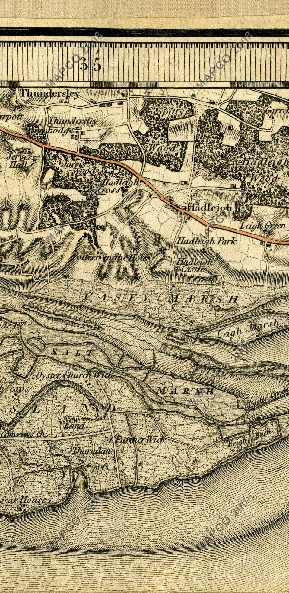 An Entirely New & Accurate Survey Of The County Of Kent, With Part Of The County Of Essex, by William Mudge, 1801.