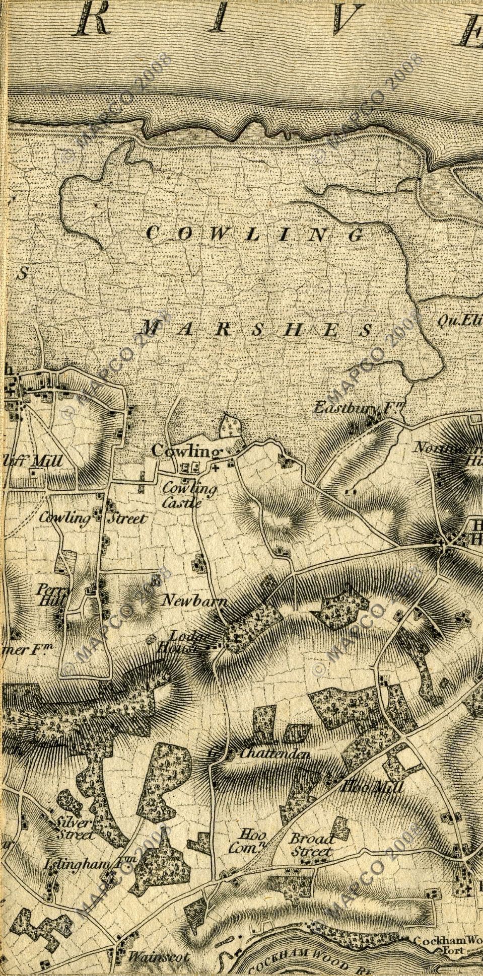 An Entirely New & Accurate Survey Of The County Of Kent, With Part Of The County Of Essex, by William Mudge, 1801.