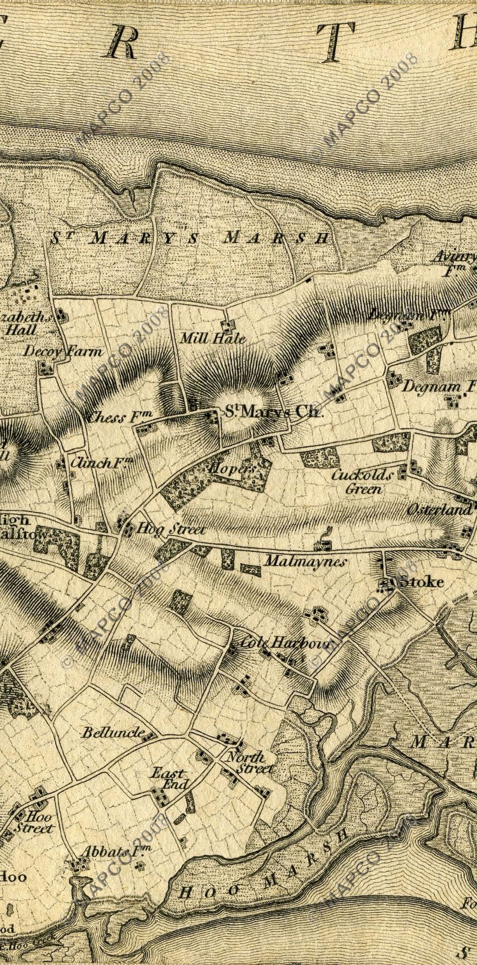 An Entirely New & Accurate Survey Of The County Of Kent, With Part Of The County Of Essex, by William Mudge, 1801.