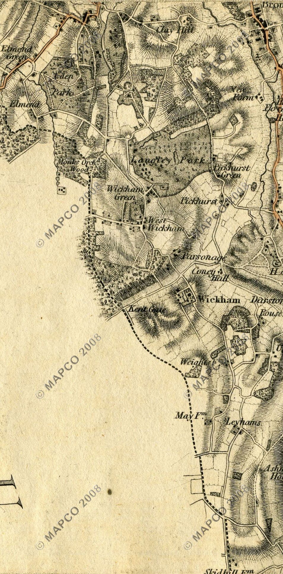 An Entirely New & Accurate Survey Of The County Of Kent, With Part Of The County Of Essex, by William Mudge, 1801.