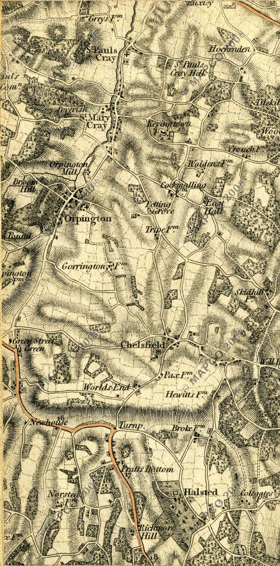 An Entirely New & Accurate Survey Of The County Of Kent, With Part Of The County Of Essex, by William Mudge, 1801.