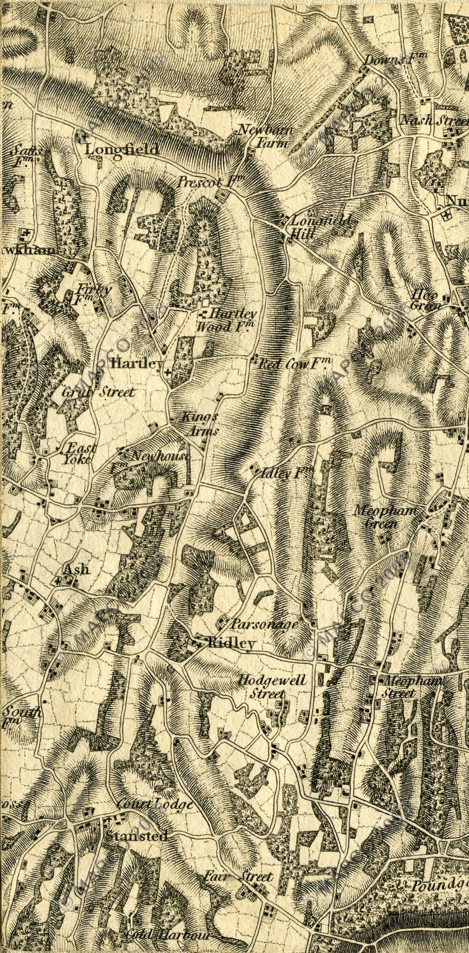 An Entirely New & Accurate Survey Of The County Of Kent, With Part Of The County Of Essex, by William Mudge, 1801.