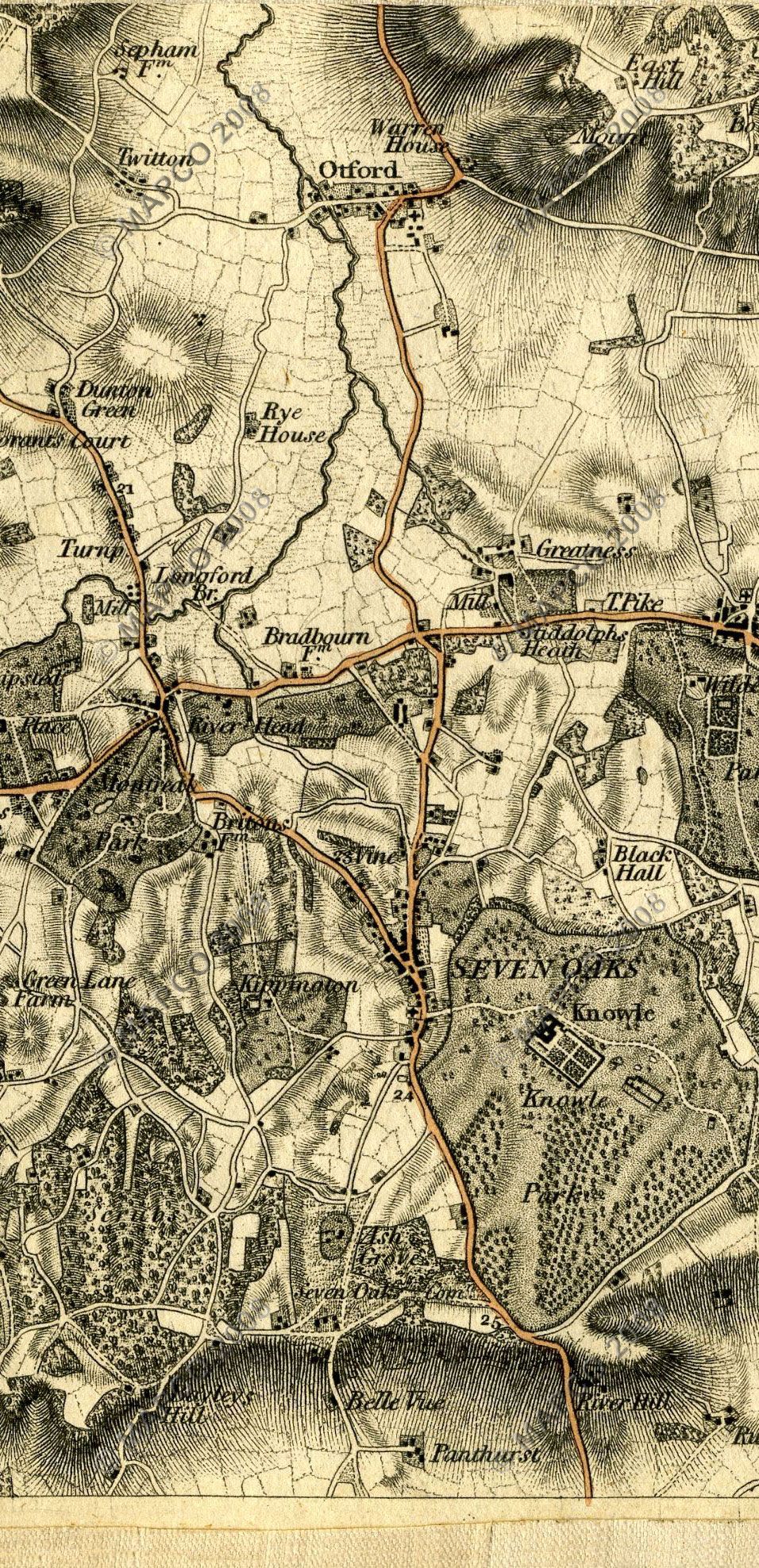 An Entirely New & Accurate Survey Of The County Of Kent, With Part Of The County Of Essex, by William Mudge, 1801.