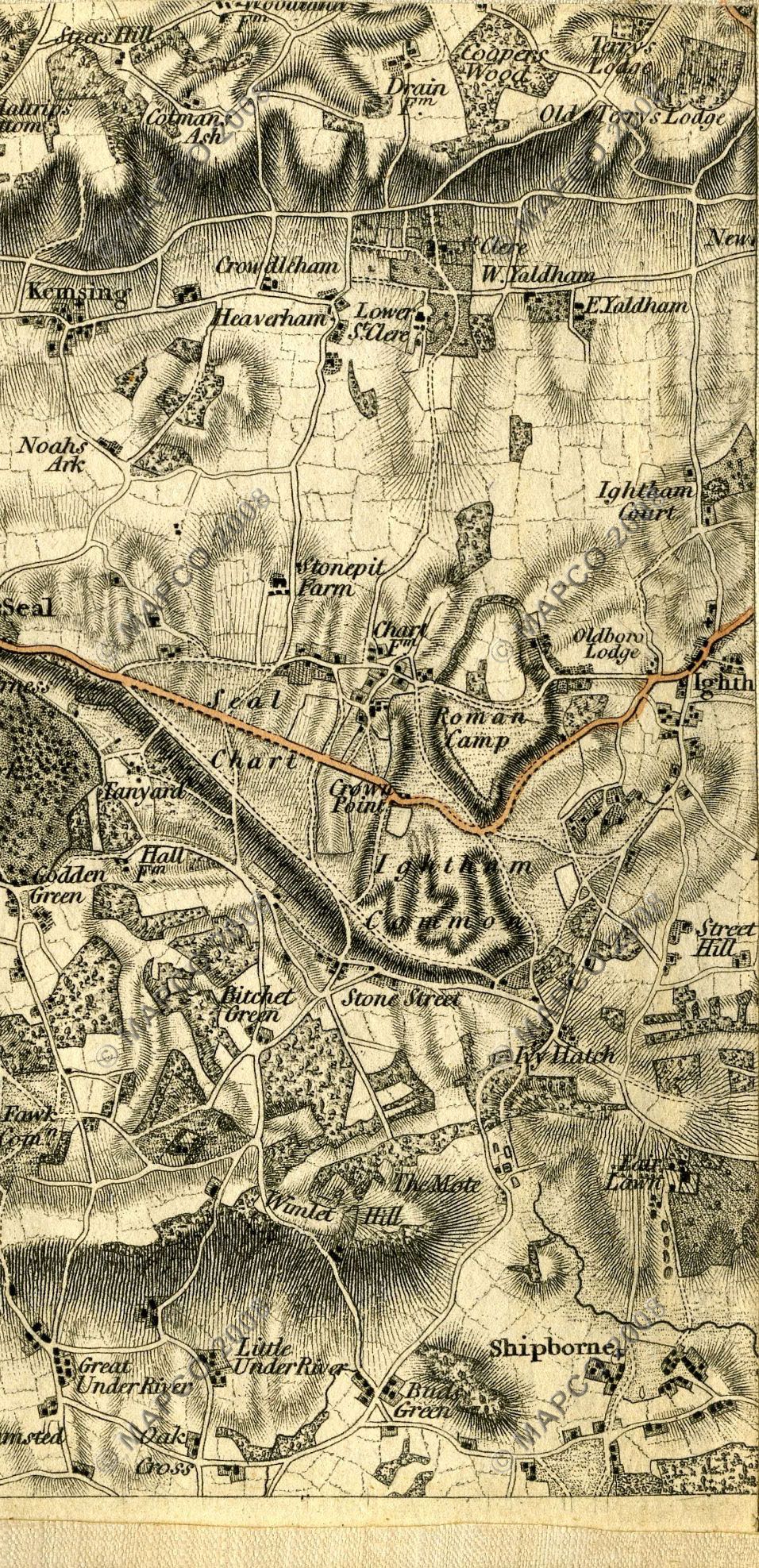 An Entirely New & Accurate Survey Of The County Of Kent, With Part Of The County Of Essex, by William Mudge, 1801.