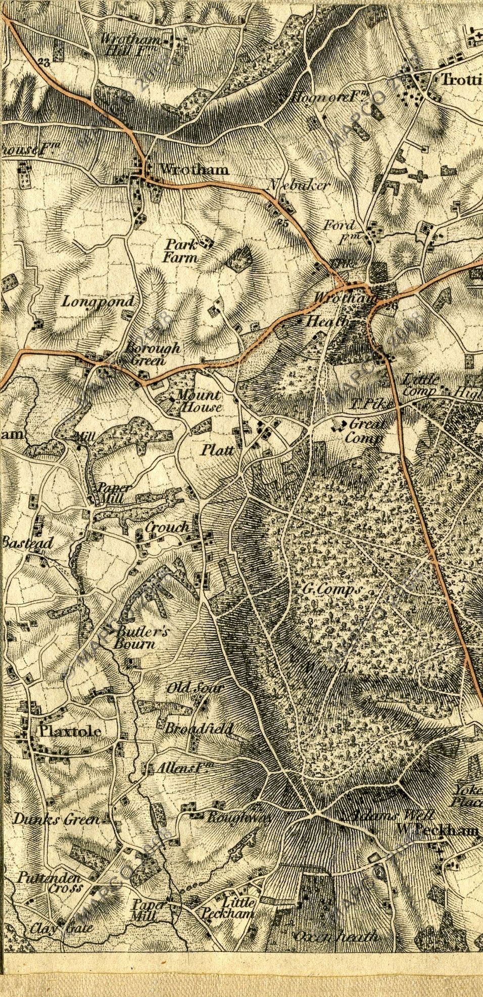 An Entirely New & Accurate Survey Of The County Of Kent, With Part Of The County Of Essex, by William Mudge, 1801.