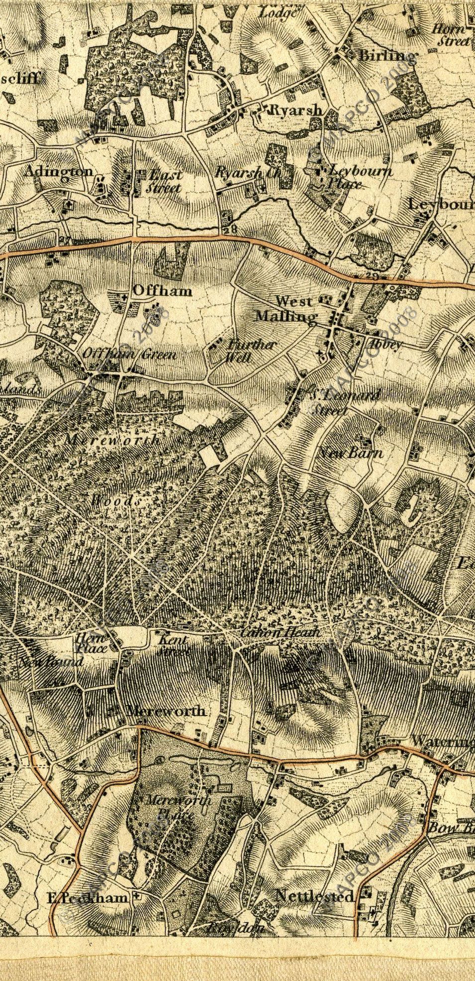 An Entirely New & Accurate Survey Of The County Of Kent, With Part Of The County Of Essex, by William Mudge, 1801.