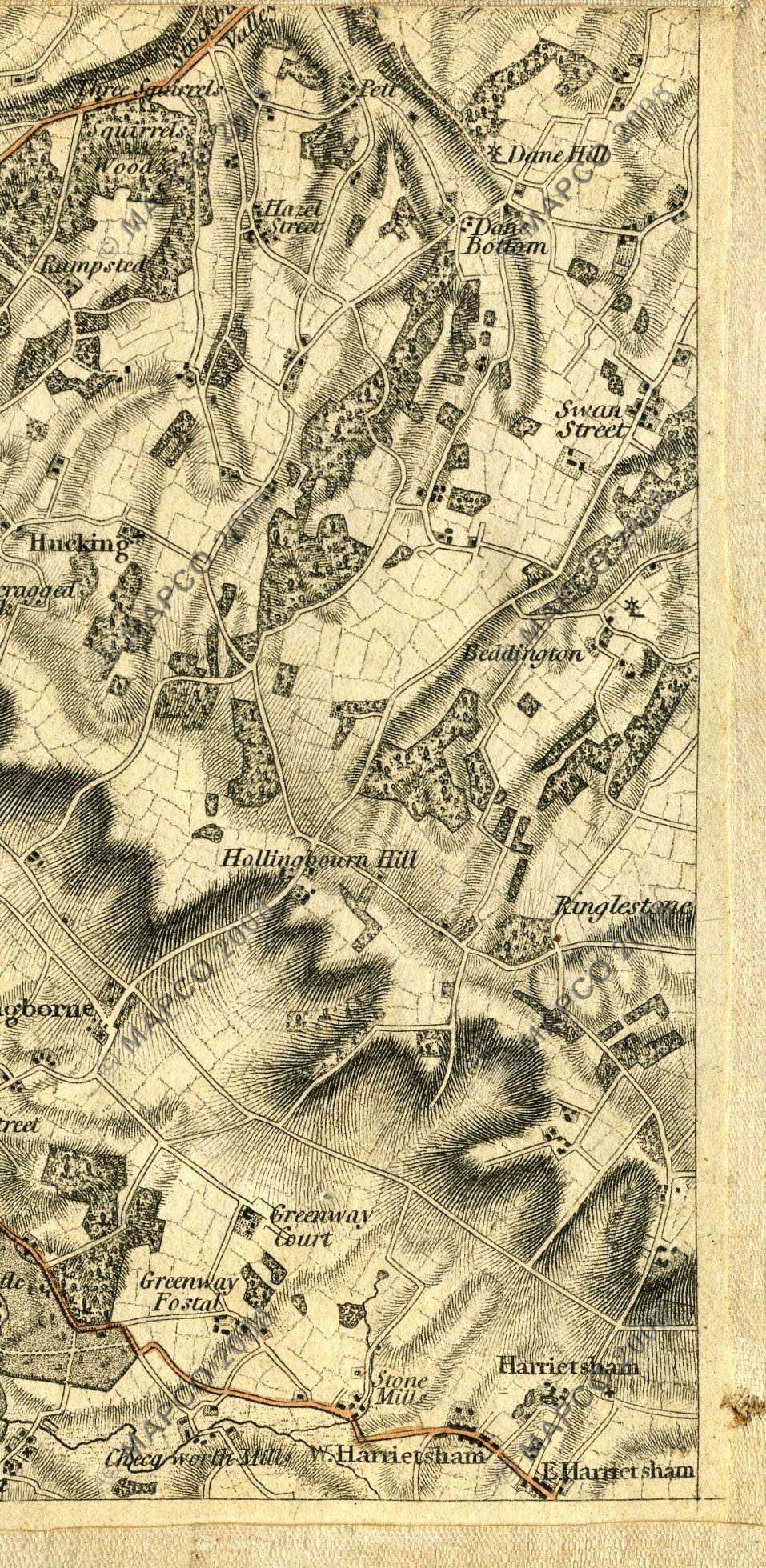 An Entirely New & Accurate Survey Of The County Of Kent, With Part Of The County Of Essex, by William Mudge, 1801.