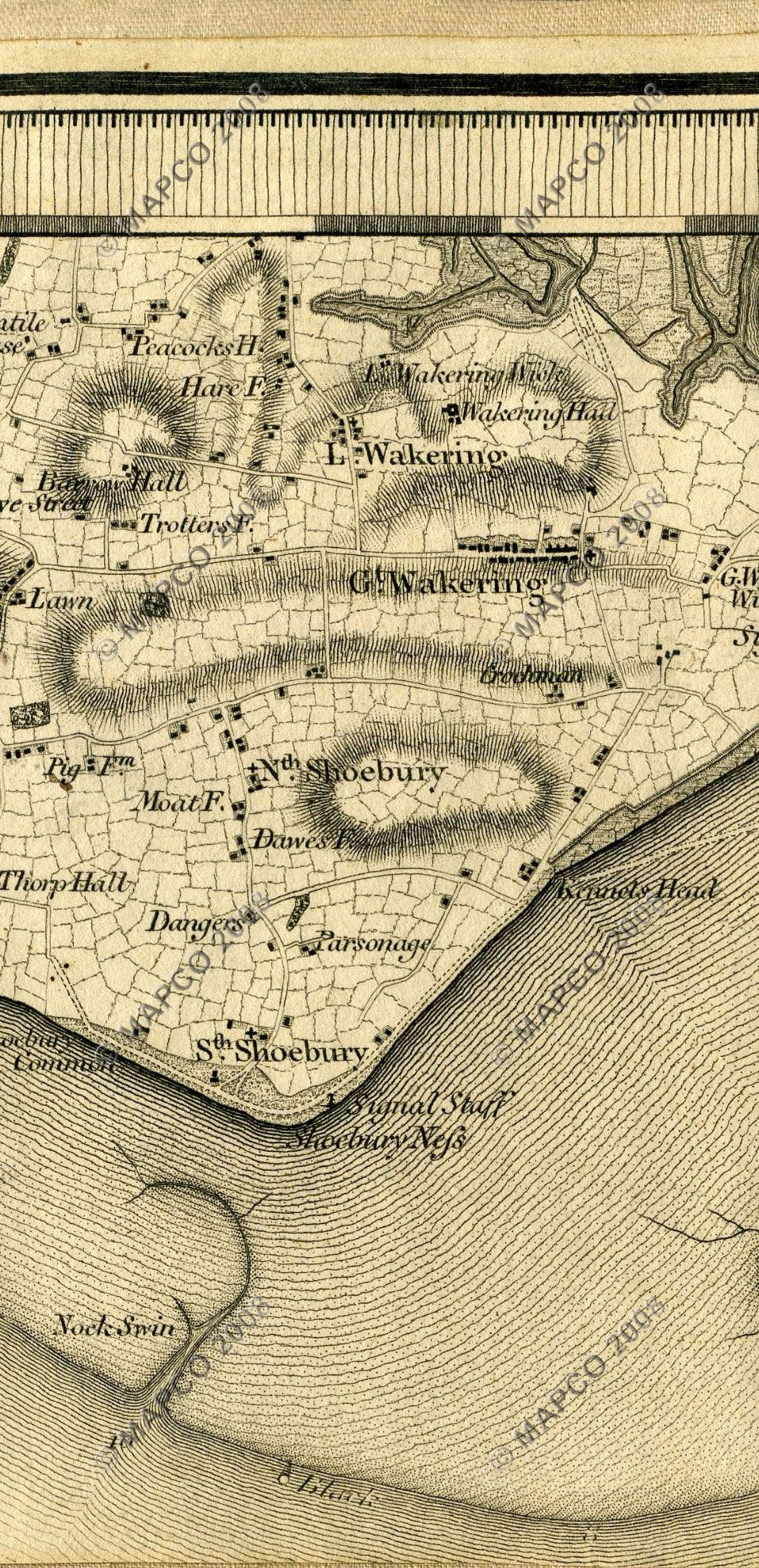 An Entirely New & Accurate Survey Of The County Of Kent, With Part Of The County Of Essex, by William Mudge, 1801.