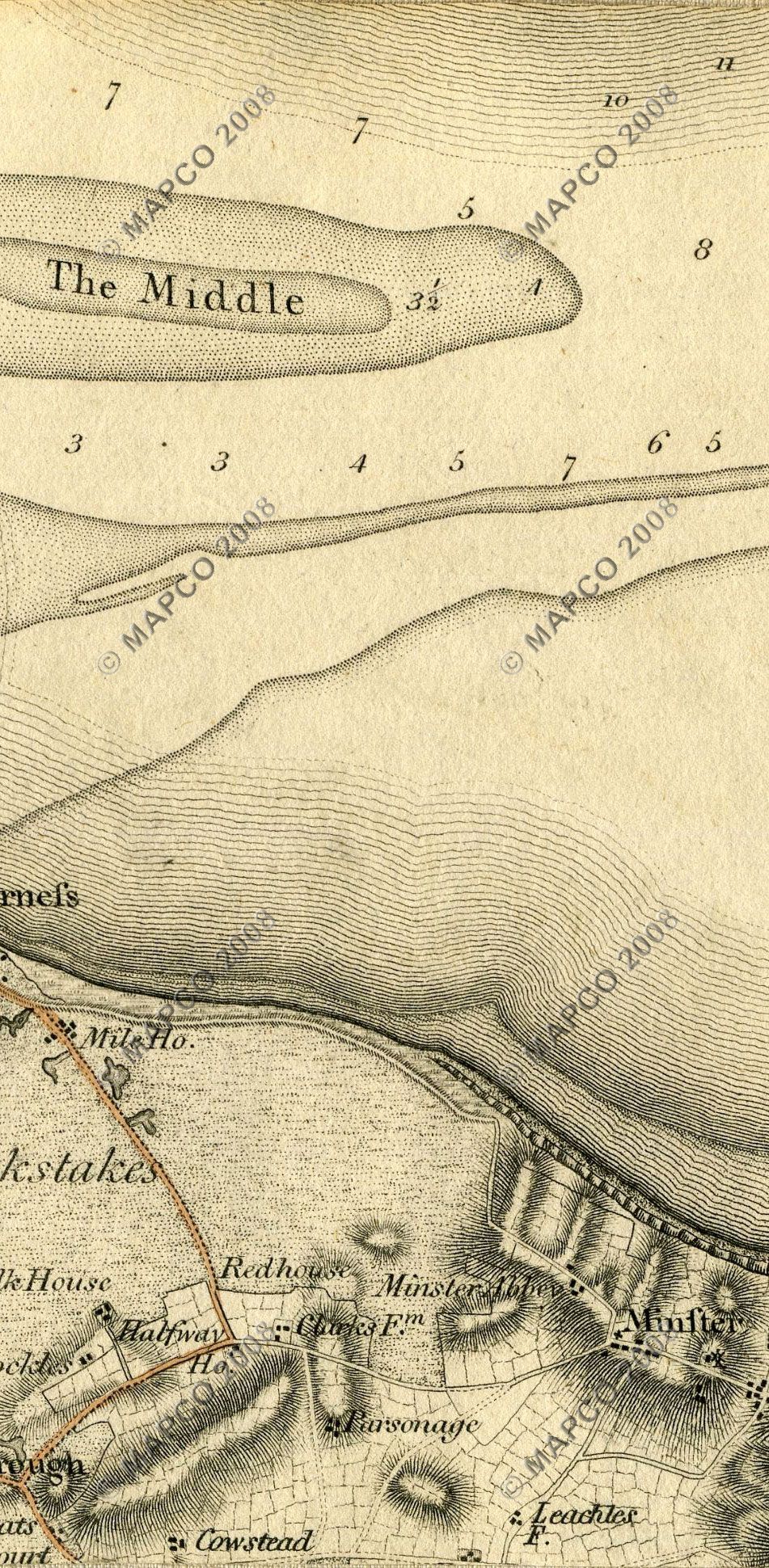 An Entirely New & Accurate Survey Of The County Of Kent, With Part Of The County Of Essex, by William Mudge, 1801.