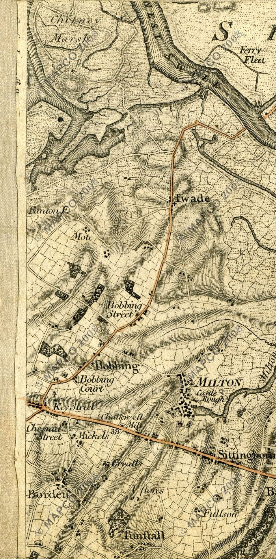 An Entirely New & Accurate Survey Of The County Of Kent, With Part Of The County Of Essex, by William Mudge, 1801.