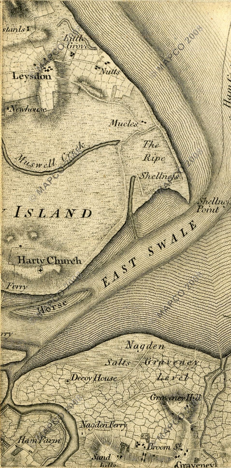 An Entirely New & Accurate Survey Of The County Of Kent, With Part Of The County Of Essex, by William Mudge, 1801.