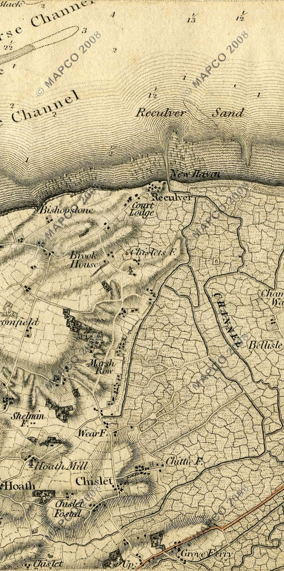 An Entirely New & Accurate Survey Of The County Of Kent, With Part Of The County Of Essex, by William Mudge, 1801.