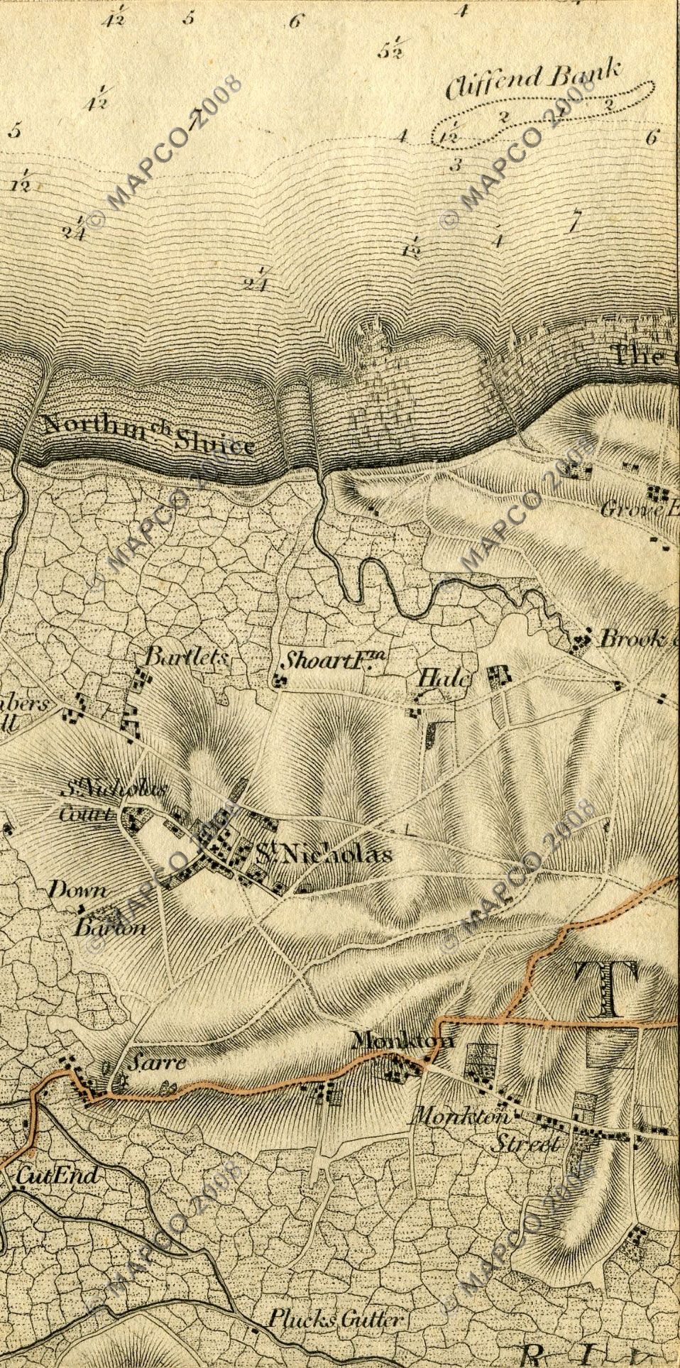 An Entirely New & Accurate Survey Of The County Of Kent, With Part Of The County Of Essex, by William Mudge, 1801.