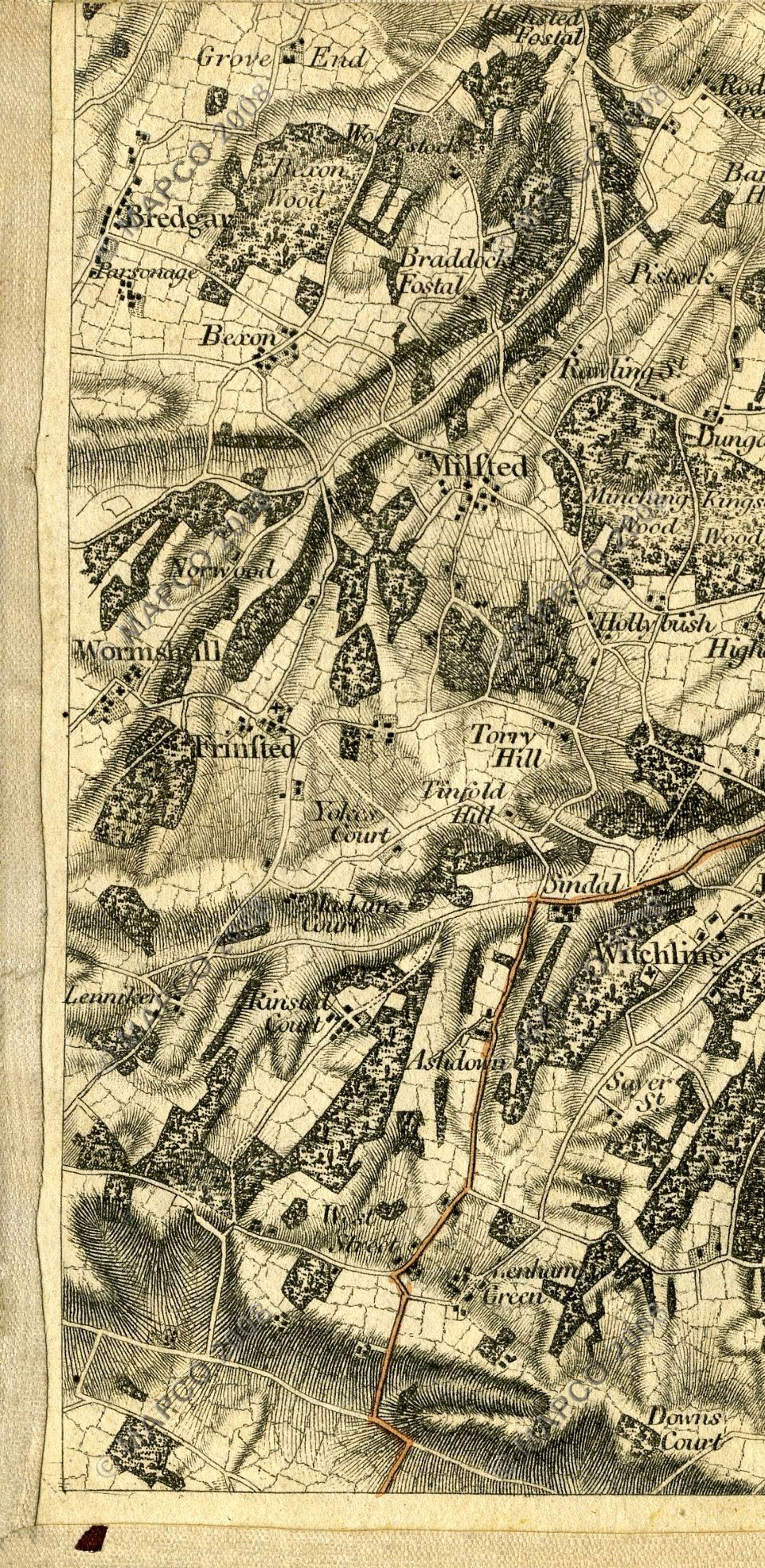 An Entirely New & Accurate Survey Of The County Of Kent, With Part Of The County Of Essex, by William Mudge, 1801.