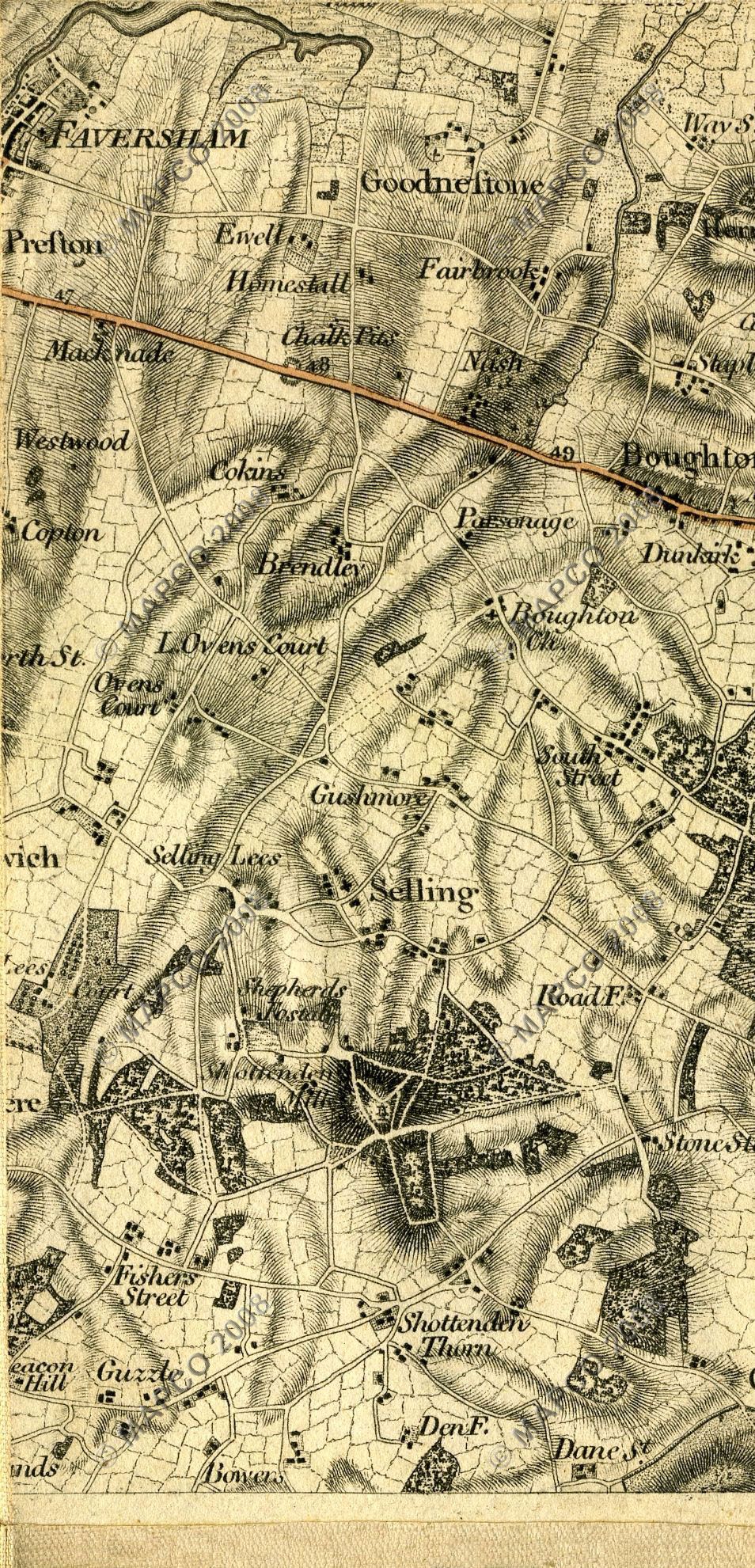 An Entirely New & Accurate Survey Of The County Of Kent, With Part Of The County Of Essex, by William Mudge, 1801.