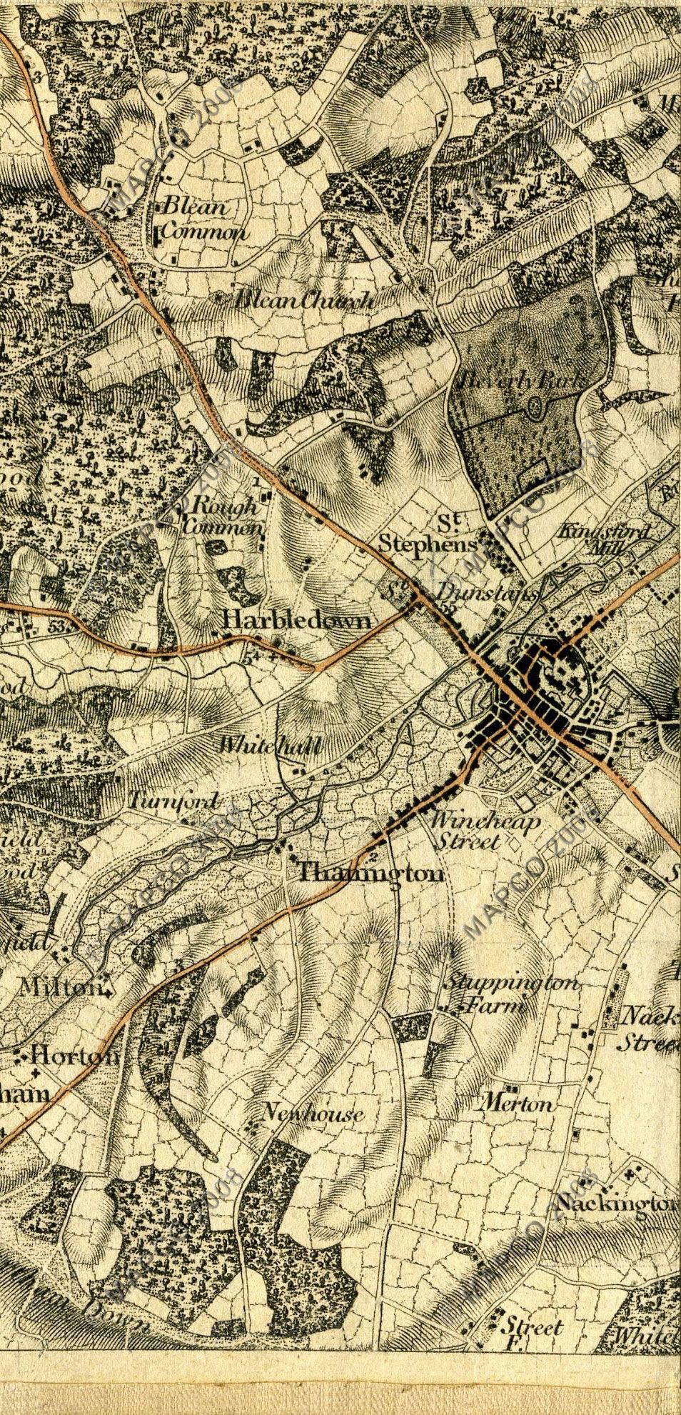 An Entirely New & Accurate Survey Of The County Of Kent, With Part Of The County Of Essex, by William Mudge, 1801.