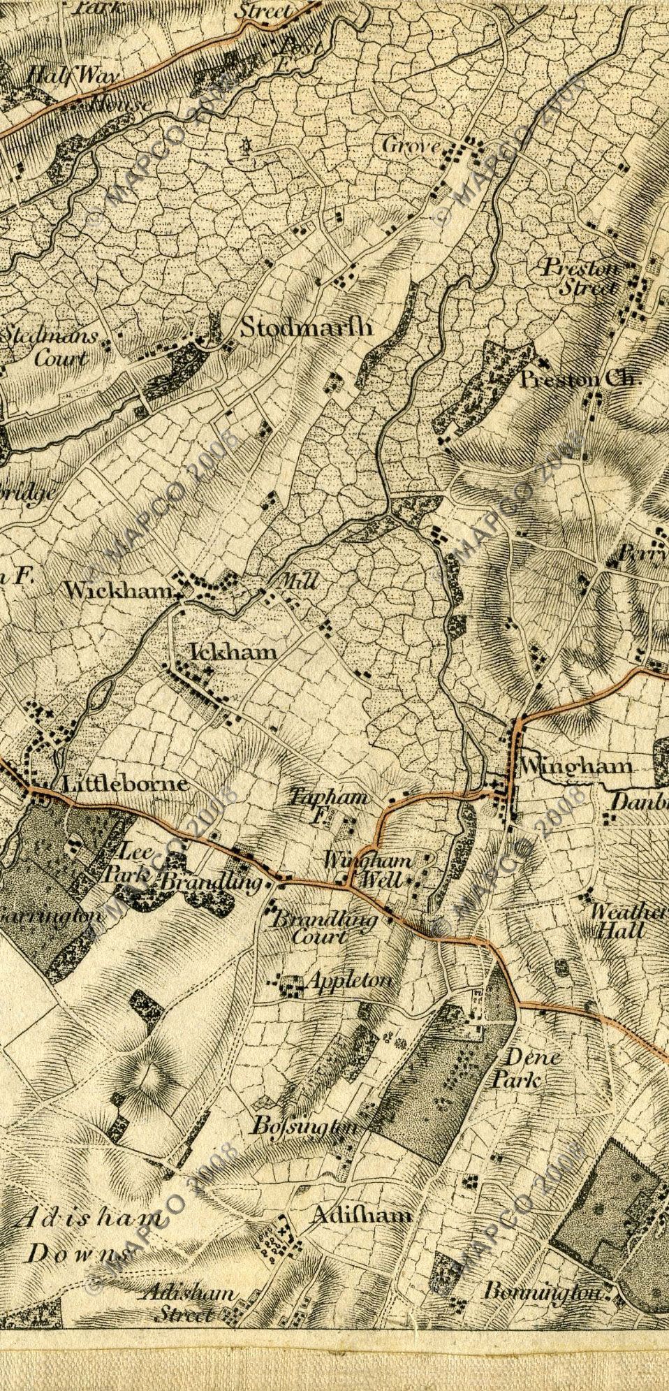 An Entirely New & Accurate Survey Of The County Of Kent, With Part Of The County Of Essex, by William Mudge, 1801.