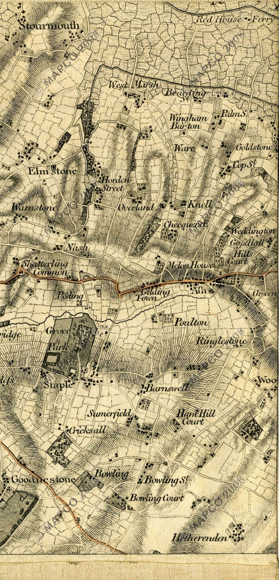 An Entirely New & Accurate Survey Of The County Of Kent, With Part Of The County Of Essex, by William Mudge, 1801.