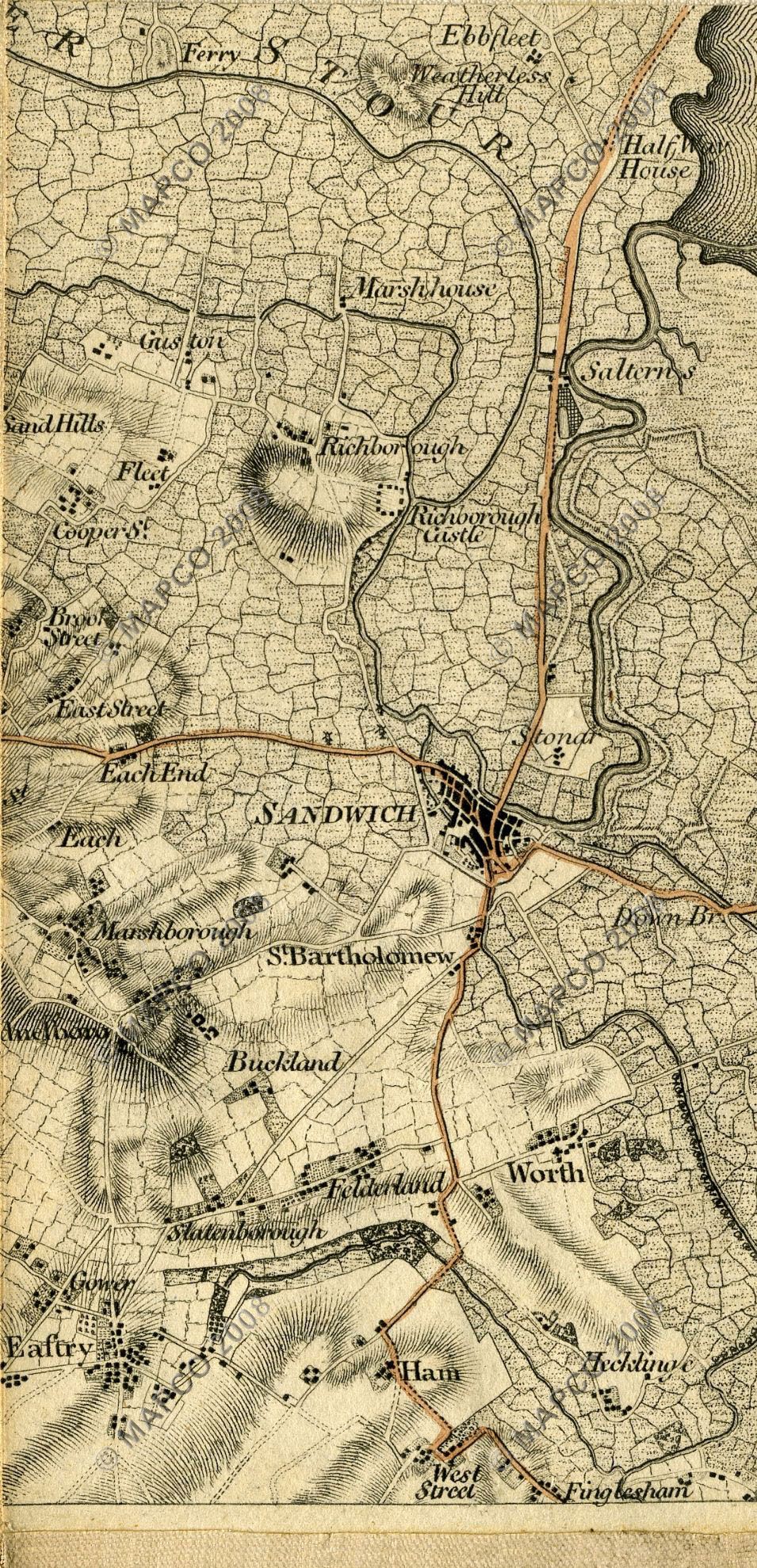 An Entirely New & Accurate Survey Of The County Of Kent, With Part Of The County Of Essex, by William Mudge, 1801.