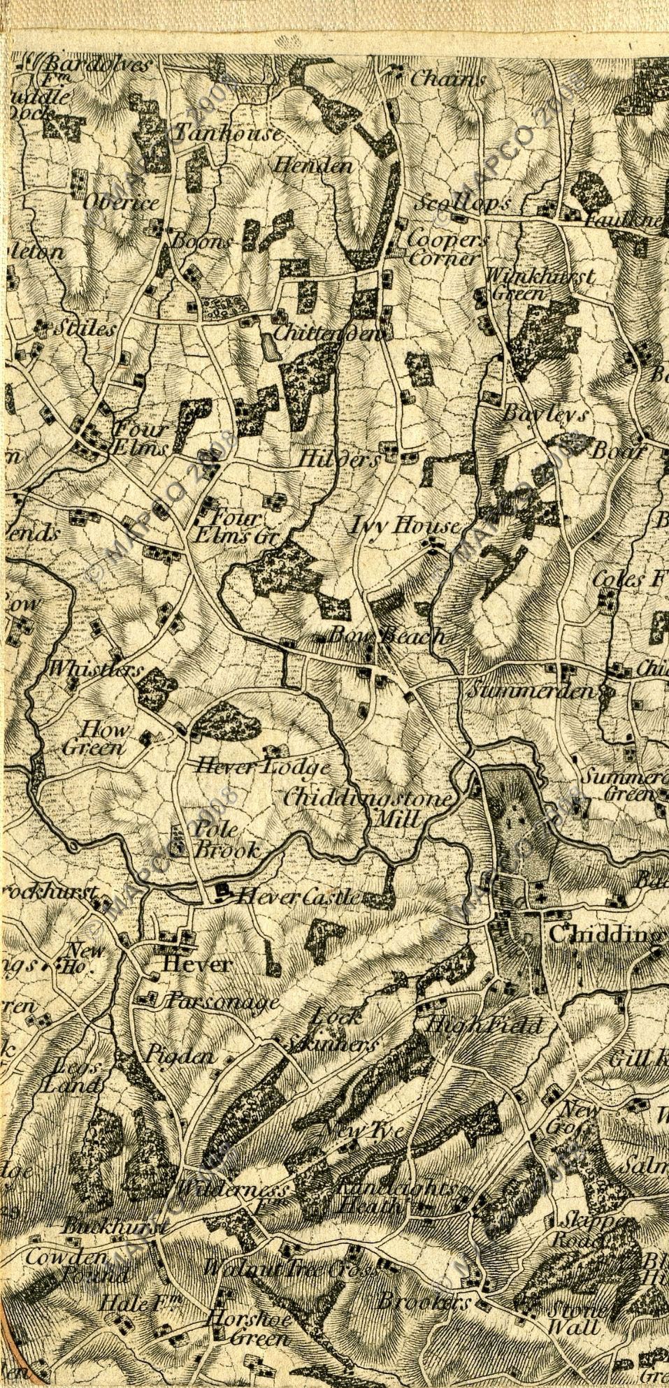 An Entirely New & Accurate Survey Of The County Of Kent, With Part Of The County Of Essex, by William Mudge, 1801.