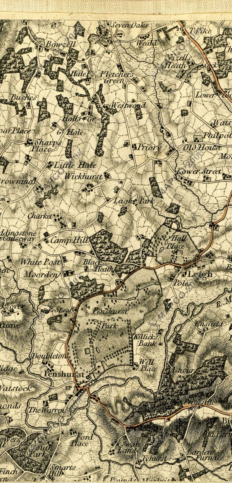 An Entirely New & Accurate Survey Of The County Of Kent, With Part Of The County Of Essex, by William Mudge, 1801.