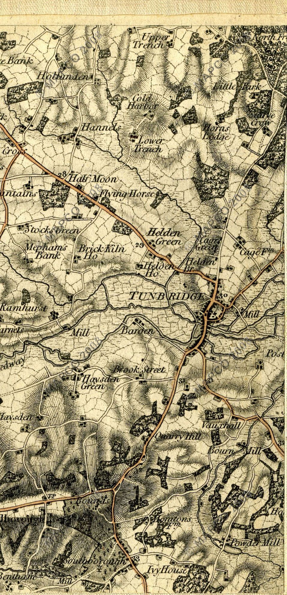 An Entirely New & Accurate Survey Of The County Of Kent, With Part Of The County Of Essex, by William Mudge, 1801.