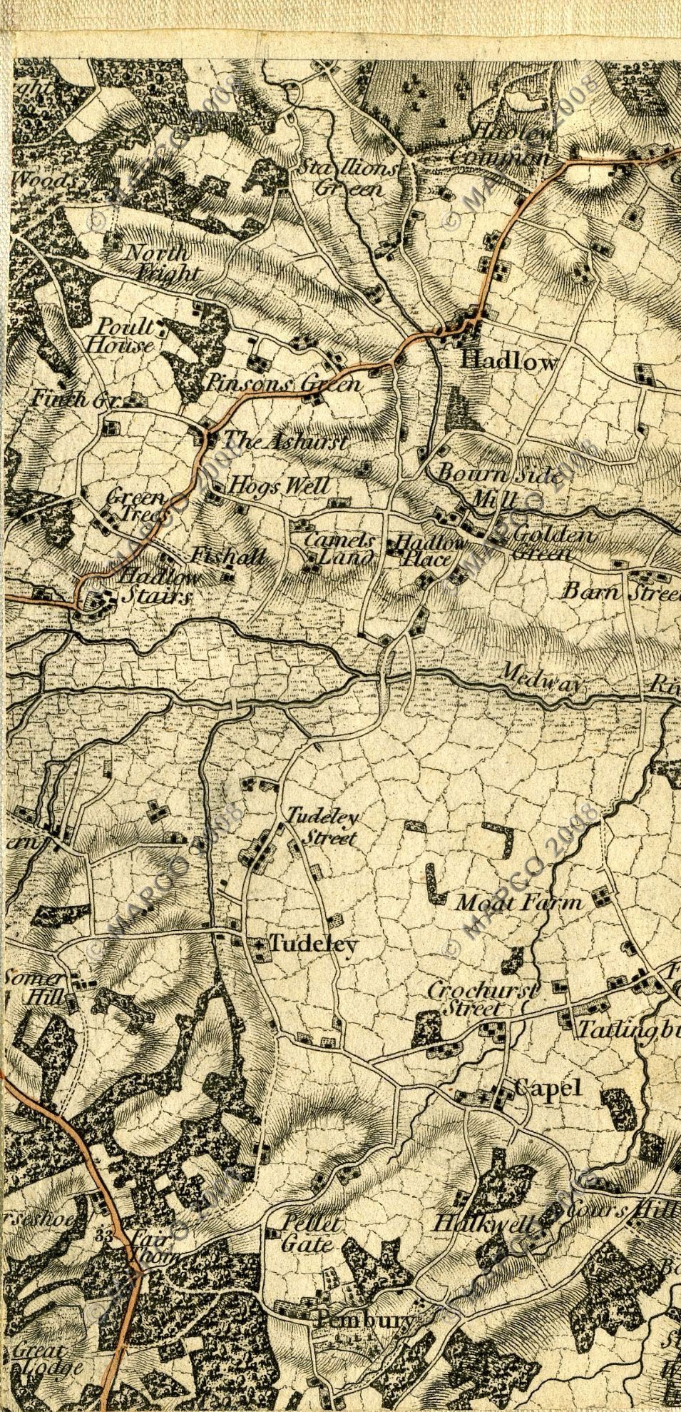 An Entirely New & Accurate Survey Of The County Of Kent, With Part Of The County Of Essex, by William Mudge, 1801.