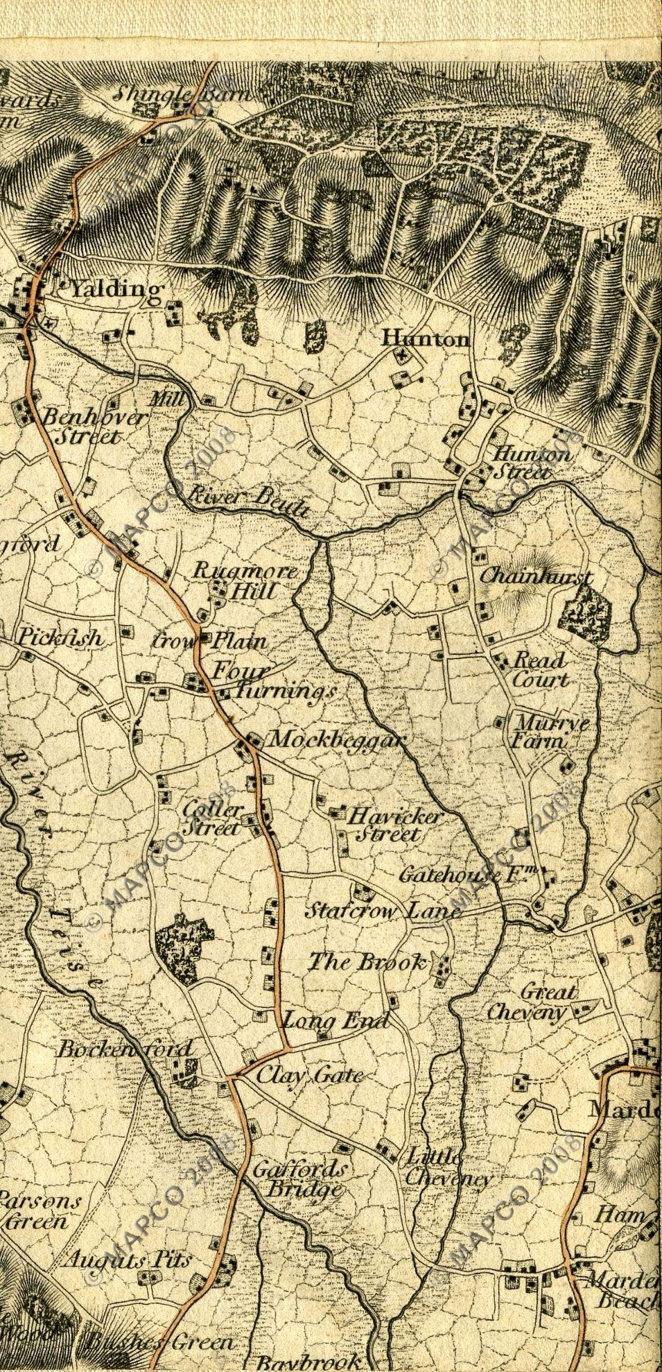 An Entirely New & Accurate Survey Of The County Of Kent, With Part Of The County Of Essex, by William Mudge, 1801.