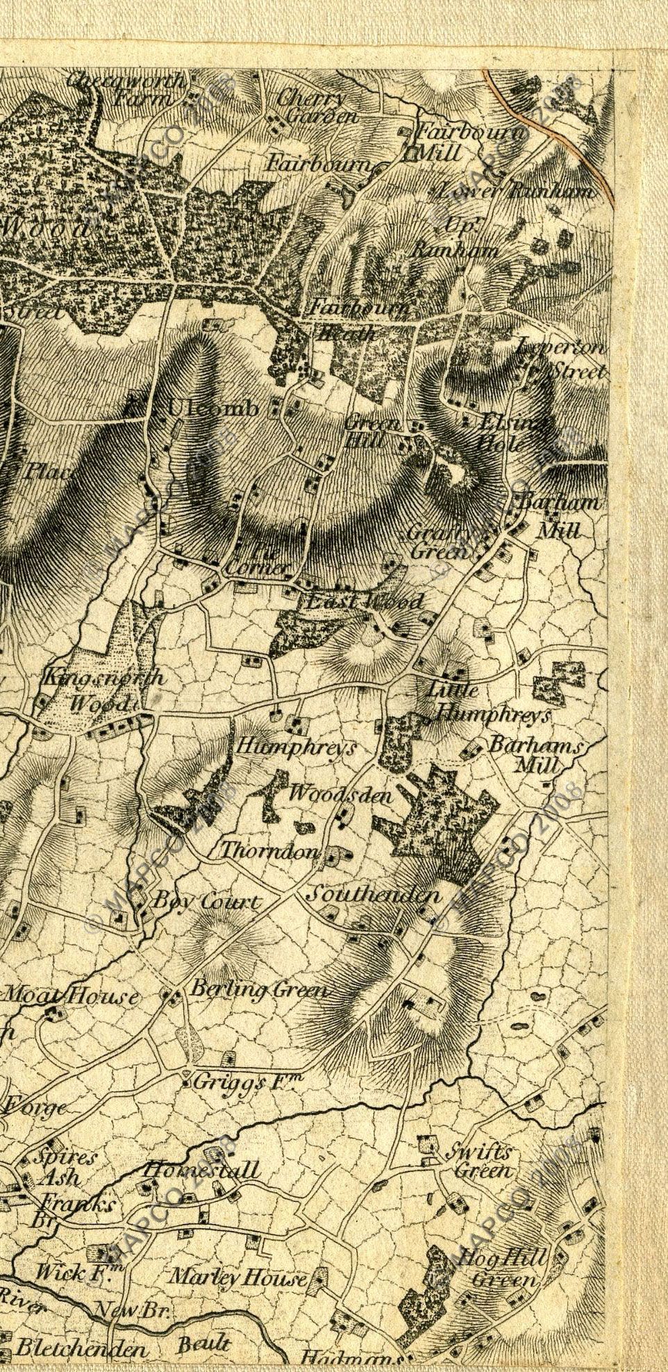 An Entirely New & Accurate Survey Of The County Of Kent, With Part Of The County Of Essex, by William Mudge, 1801.