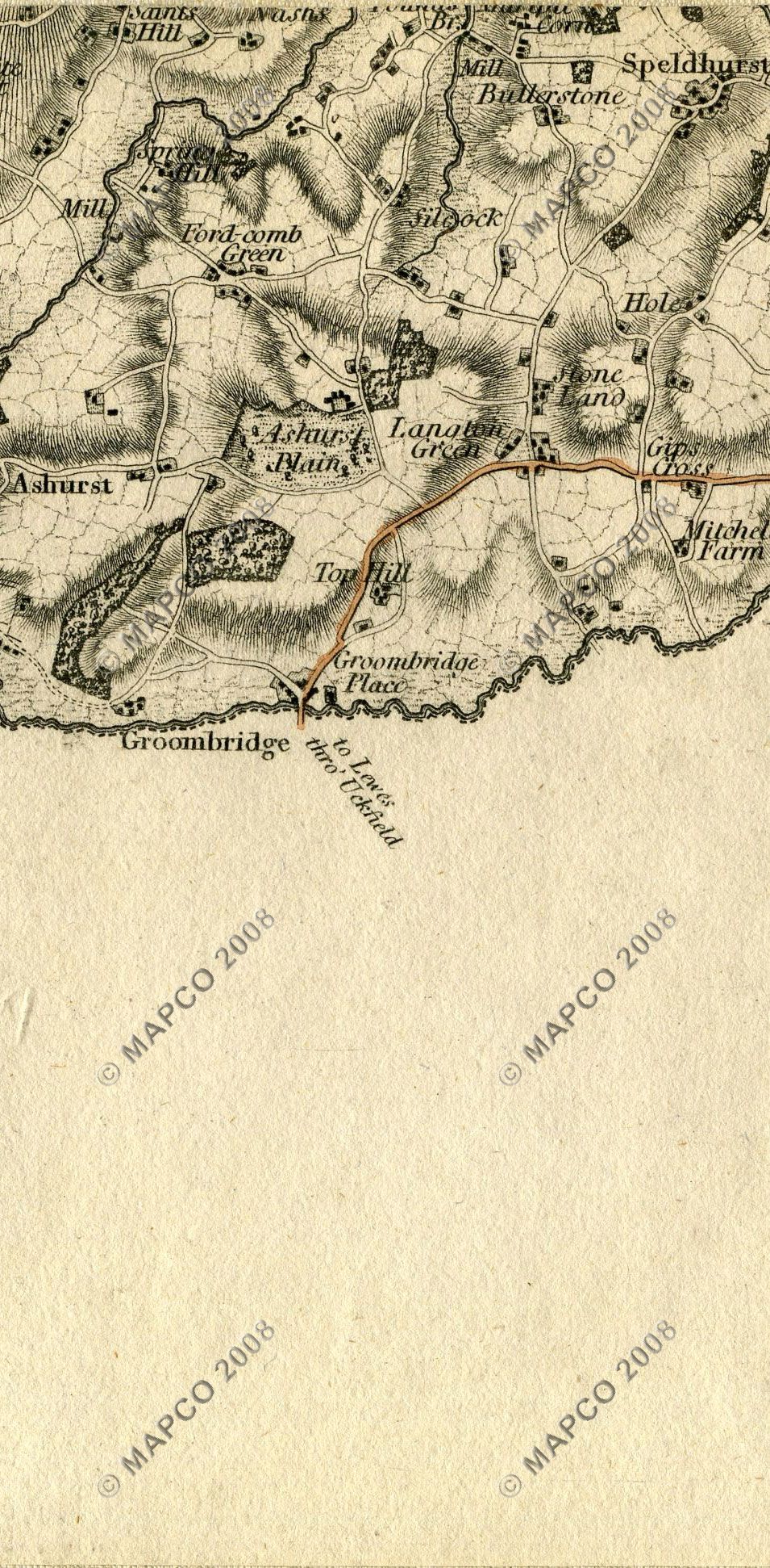 An Entirely New & Accurate Survey Of The County Of Kent, With Part Of The County Of Essex, by William Mudge, 1801.