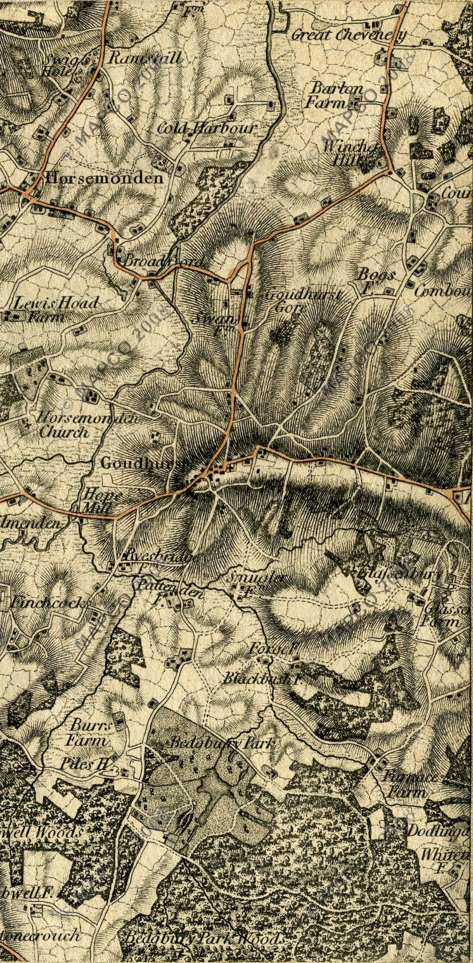 An Entirely New & Accurate Survey Of The County Of Kent, With Part Of The County Of Essex, by William Mudge, 1801.