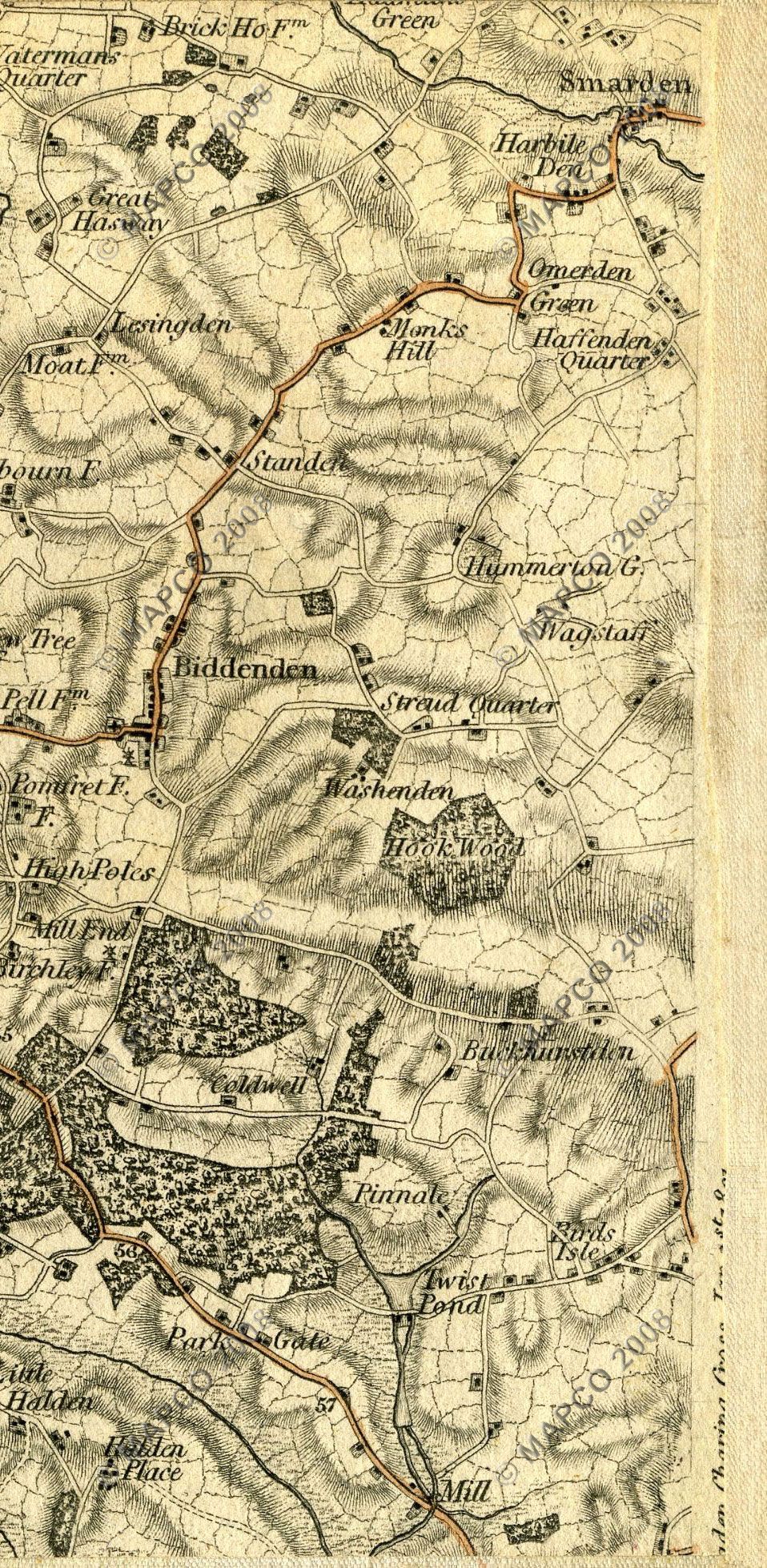 An Entirely New & Accurate Survey Of The County Of Kent, With Part Of The County Of Essex, by William Mudge, 1801.