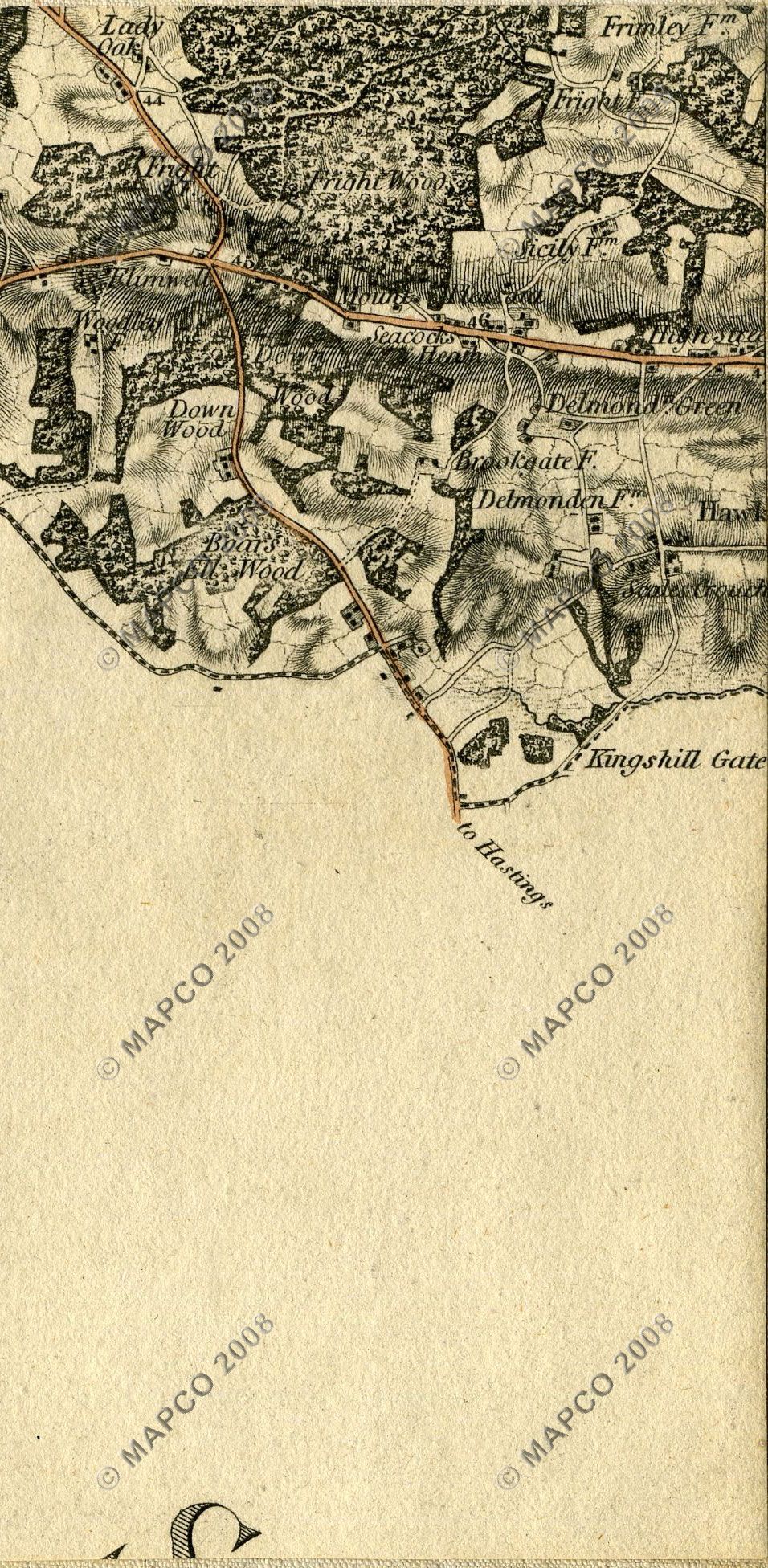 An Entirely New & Accurate Survey Of The County Of Kent, With Part Of The County Of Essex, by William Mudge, 1801.