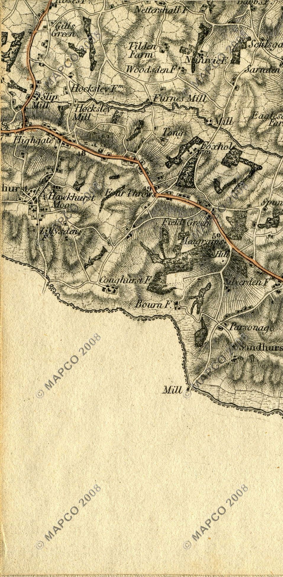 An Entirely New & Accurate Survey Of The County Of Kent, With Part Of The County Of Essex, by William Mudge, 1801.