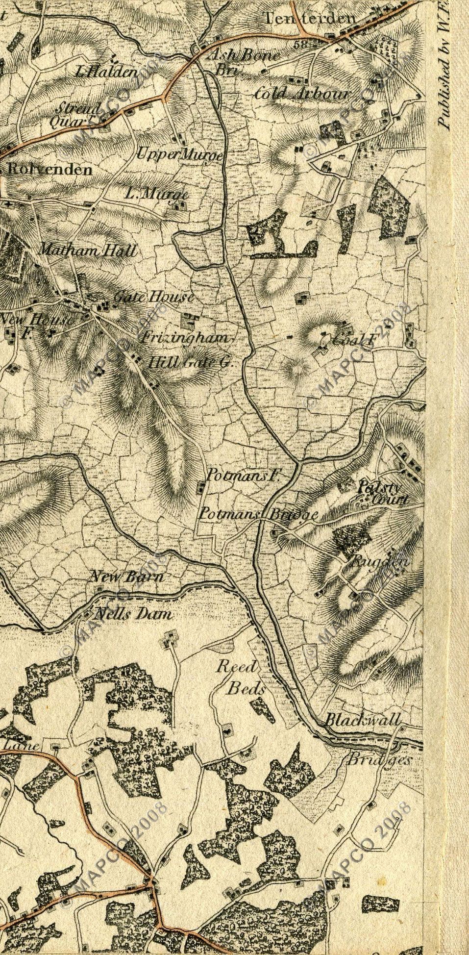 An Entirely New & Accurate Survey Of The County Of Kent, With Part Of The County Of Essex, by William Mudge, 1801.