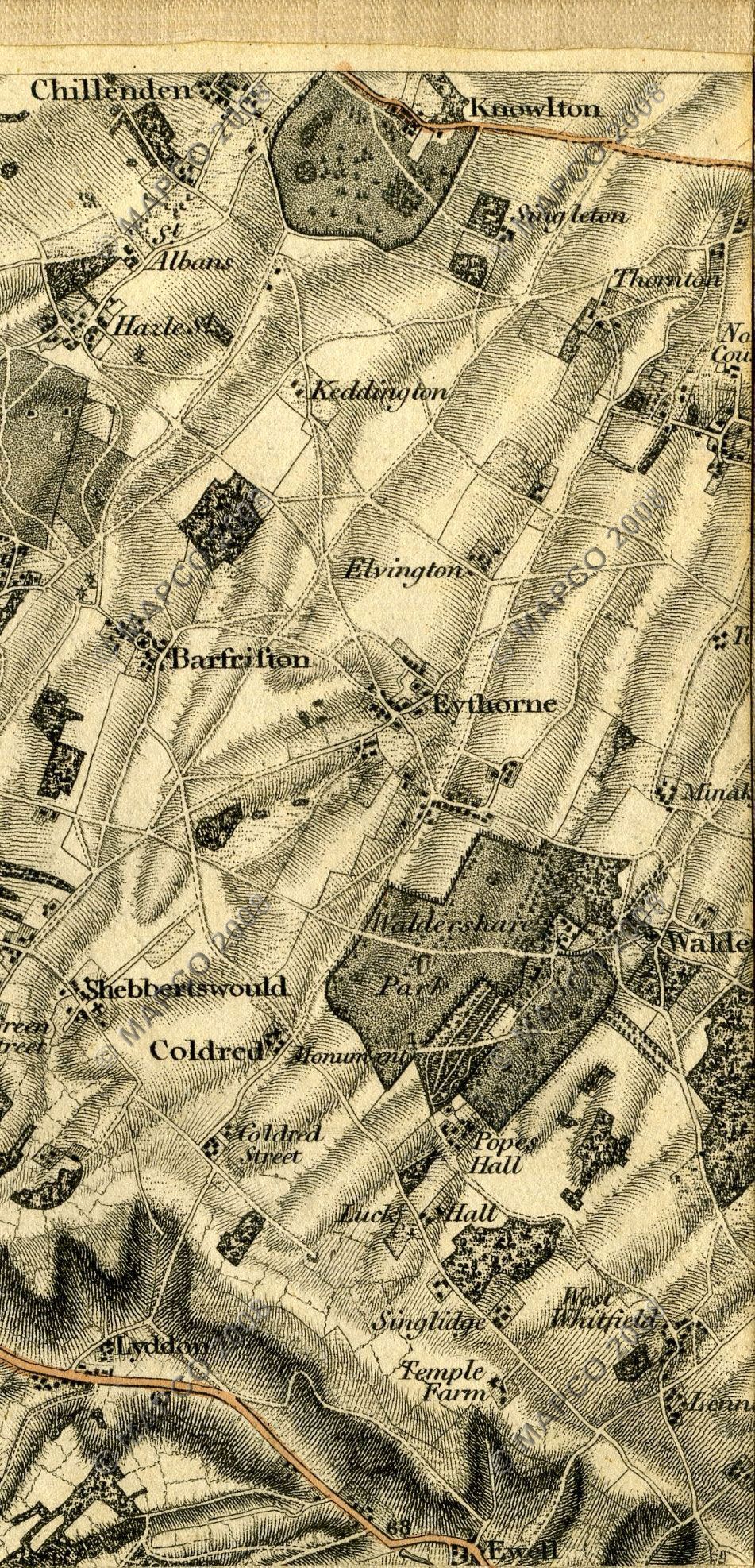 An Entirely New & Accurate Survey Of The County Of Kent, With Part Of The County Of Essex, by William Mudge, 1801.