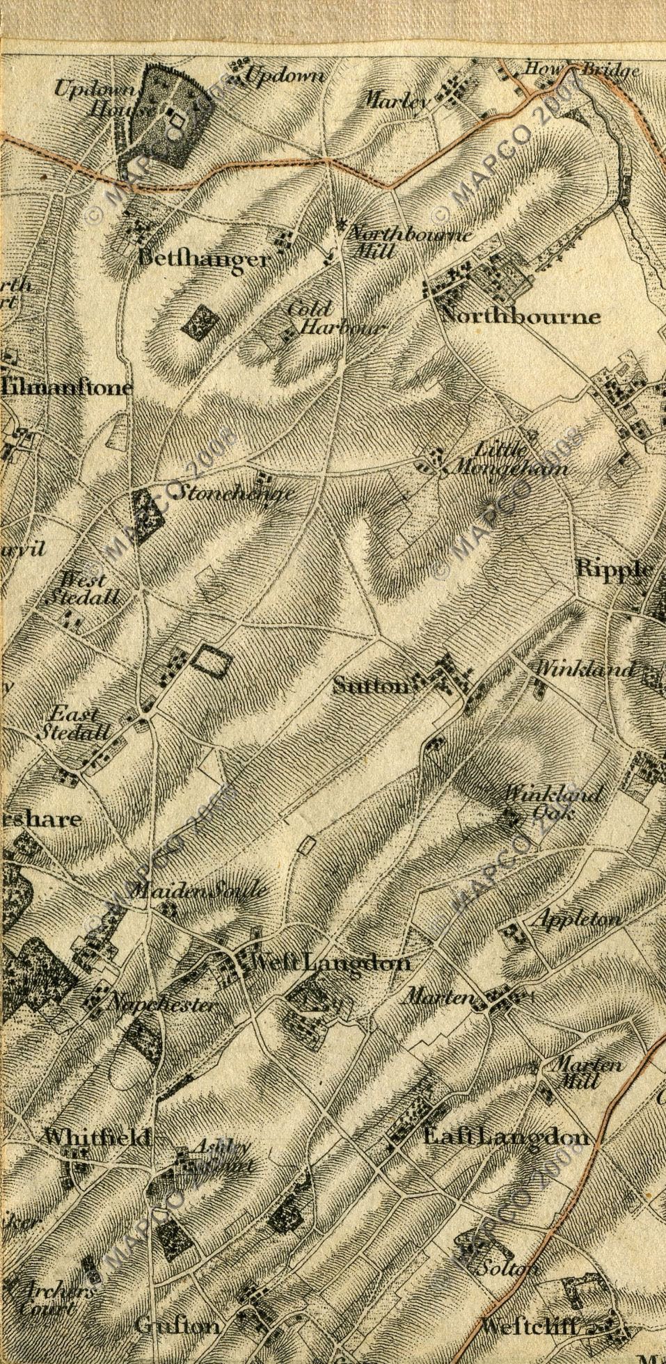 An Entirely New & Accurate Survey Of The County Of Kent, With Part Of The County Of Essex, by William Mudge, 1801.