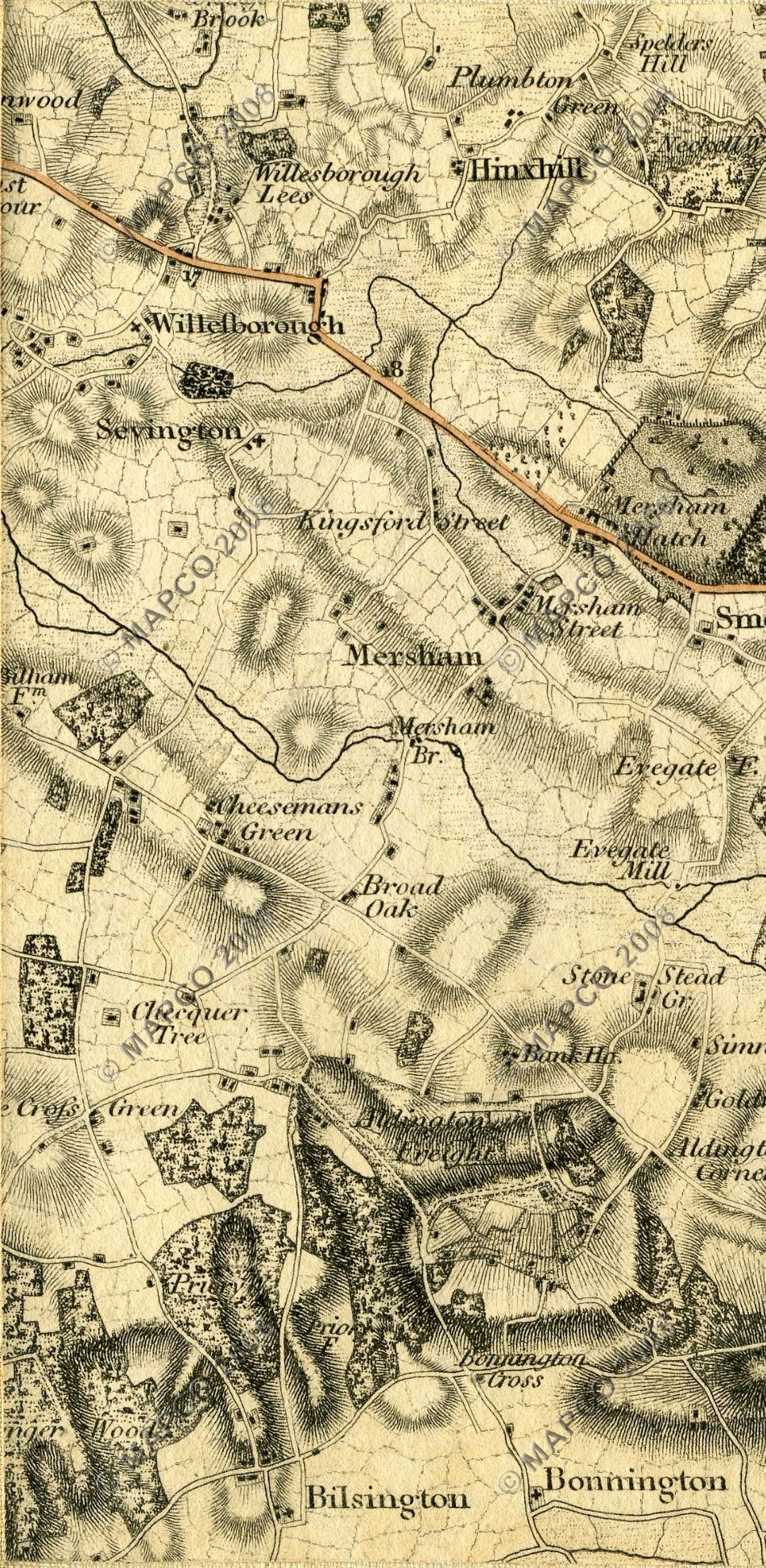 An Entirely New & Accurate Survey Of The County Of Kent, With Part Of The County Of Essex, by William Mudge, 1801.