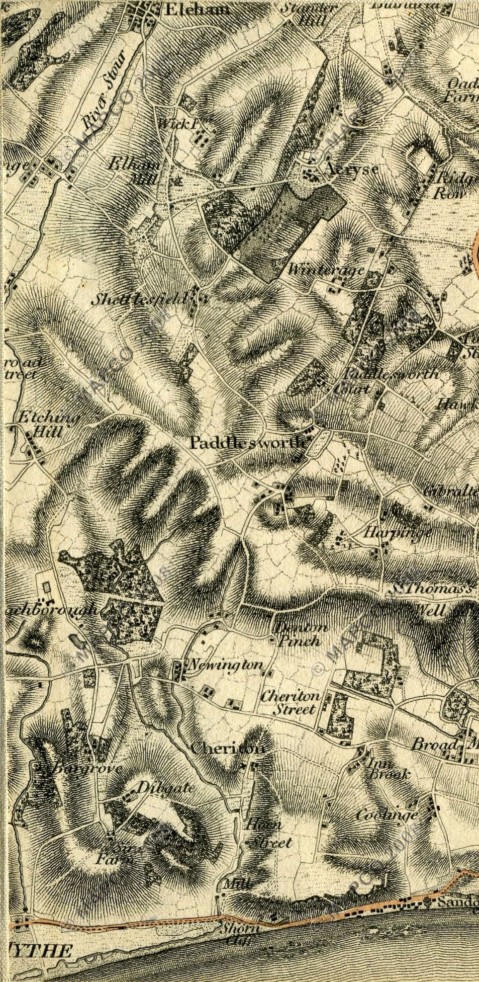 An Entirely New & Accurate Survey Of The County Of Kent, With Part Of The County Of Essex, by William Mudge, 1801.