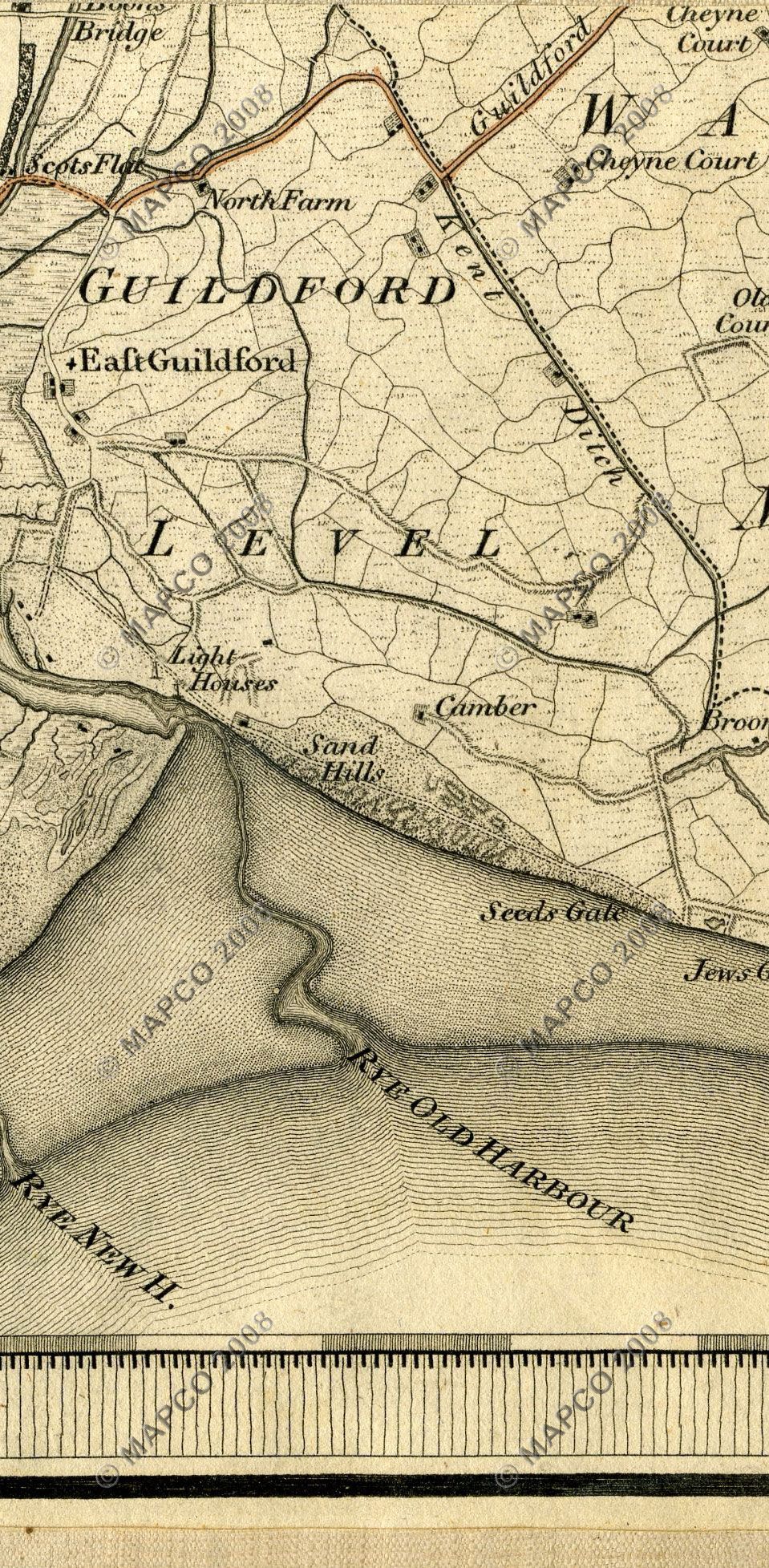 An Entirely New & Accurate Survey Of The County Of Kent, With Part Of The County Of Essex, by William Mudge, 1801.