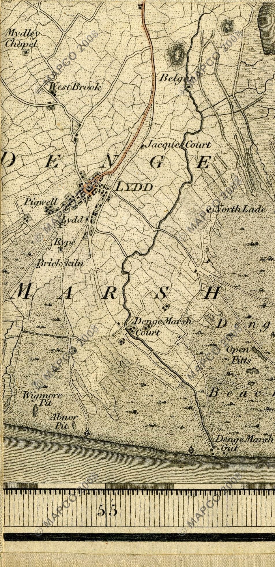 An Entirely New & Accurate Survey Of The County Of Kent, With Part Of The County Of Essex, by William Mudge, 1801.